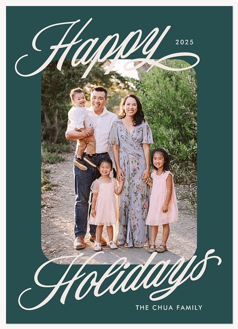 Traditional Script Personalized Holiday Cards