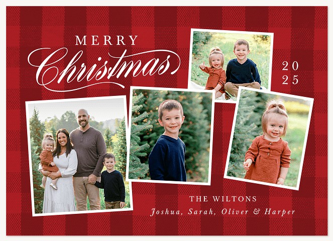 Checkered Gallery Personalized Holiday Cards