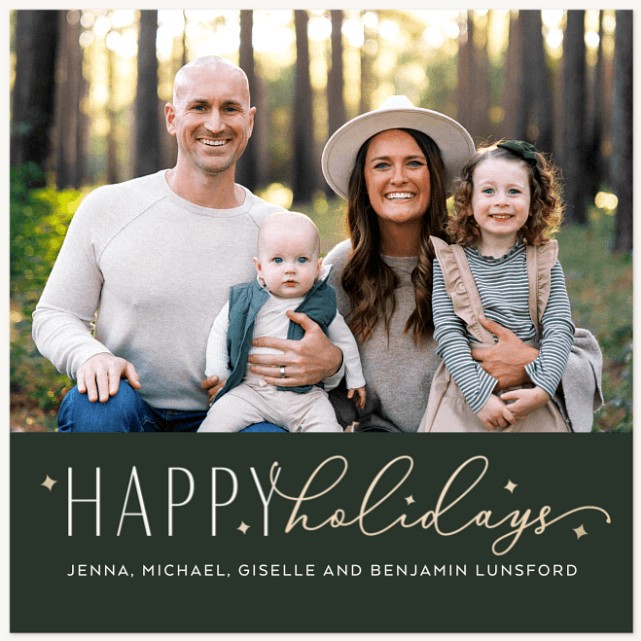 Simple Sparkles Personalized Holiday Cards