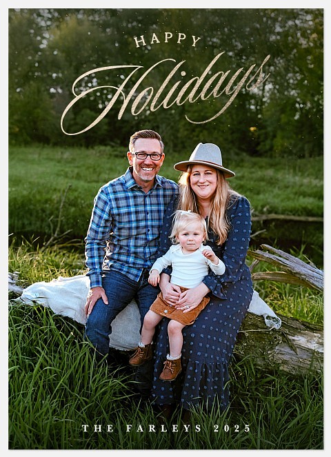 Elegant Gold Holiday Photo Cards