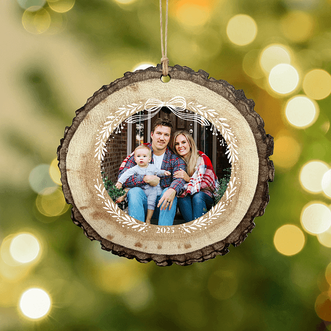 Wreathed in White Personalized Ornaments