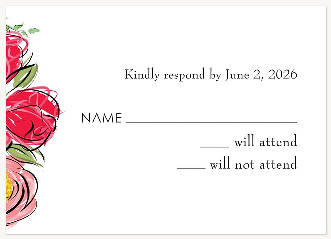 Blossomed Fete Quinceañera RSVP Cards