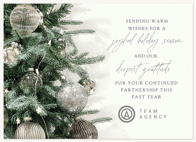 Shimmering Gratitude Business Holiday Cards