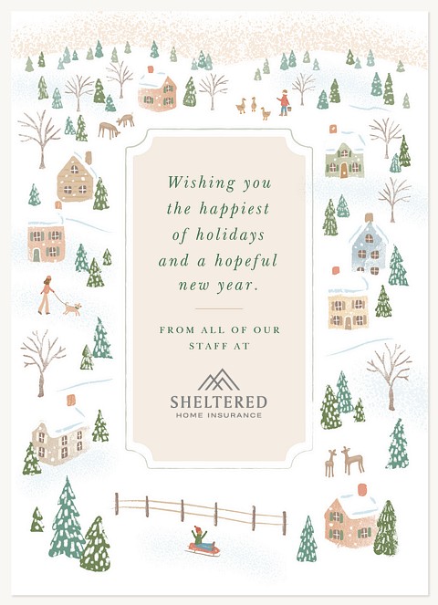 Watercolor Winter Business Holiday Cards