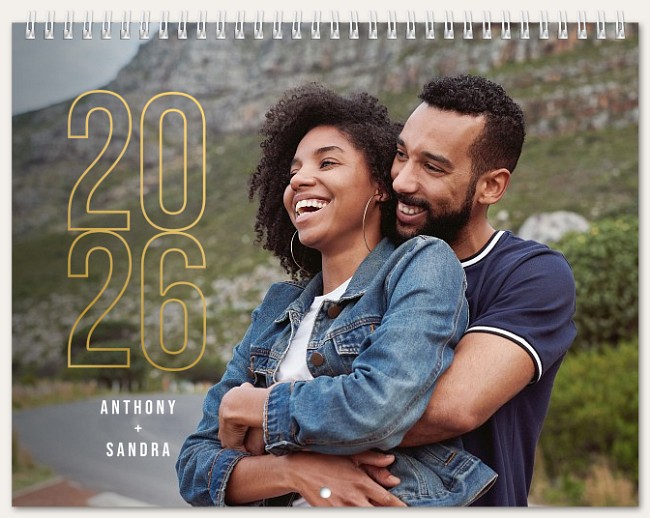 Outlined Year Calendar Custom Photo Calendars