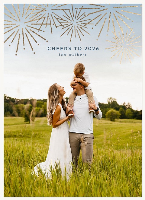 Firework Scatter Personalized Holiday Cards
