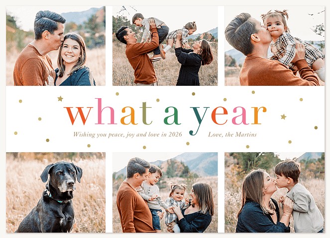Confetti Year Personalized Holiday Cards
