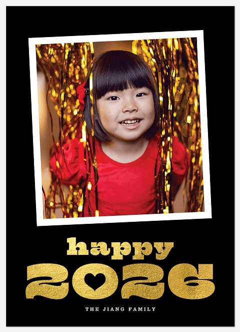 Heartful New Year Holiday Photo Cards