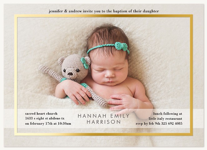 Gilded Baptism Baptisms & Christening Invitations