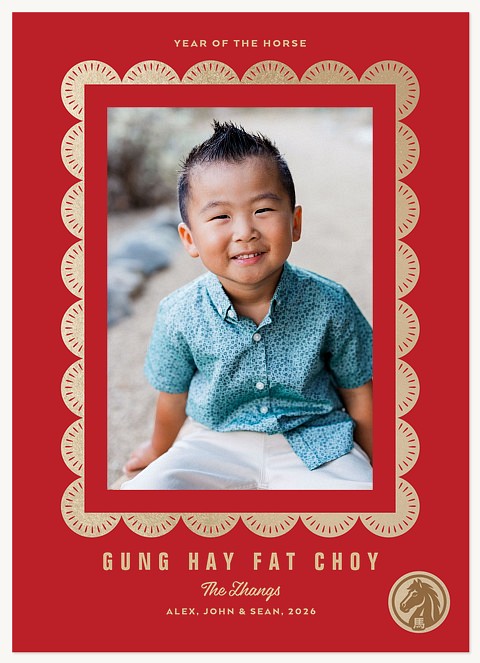 Golden Scallops Chinese New Year Cards