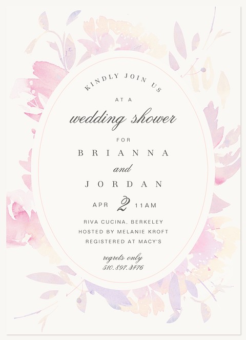 Watercolor Bouquet Bridal Shower Invitations