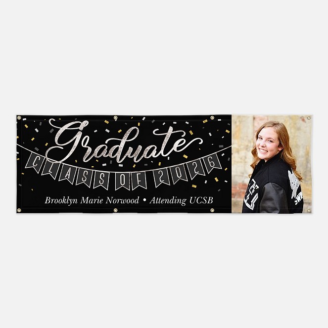 Cheerful Graduation Photo Banner  Graduation Banners