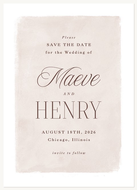 Script and Serif Save the Date Cards