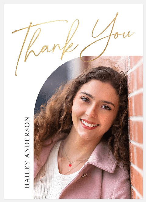 Arched Portrait Thanks Thank You Cards 