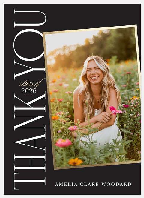 Modern Editorial Thanks Thank You Cards 