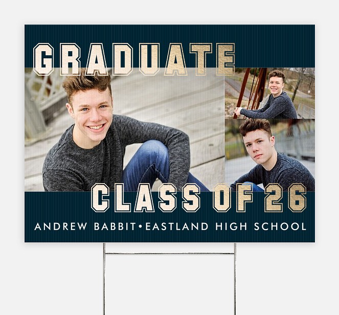 Golden Collegiate Graduation Yard Signs