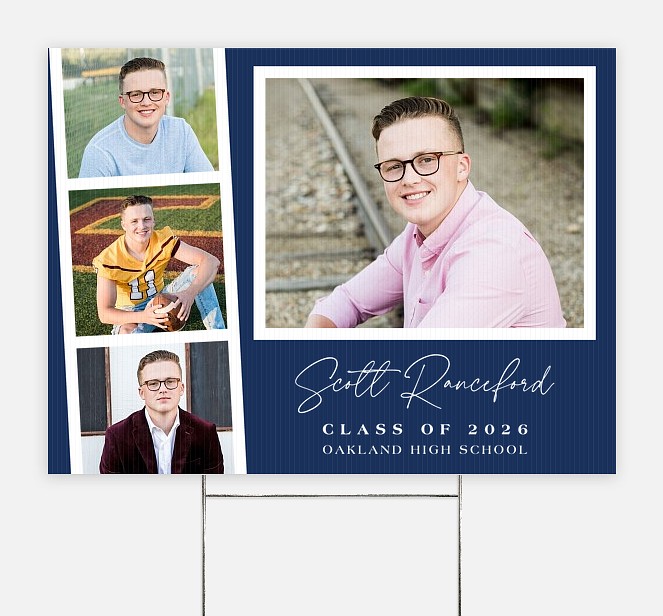 Cobalt Snapshots Graduation Yard Signs
