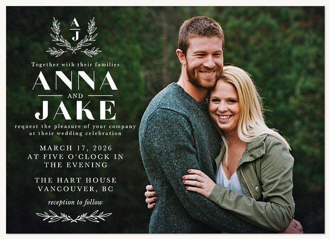 Fanciful Laurels Wedding Invitations