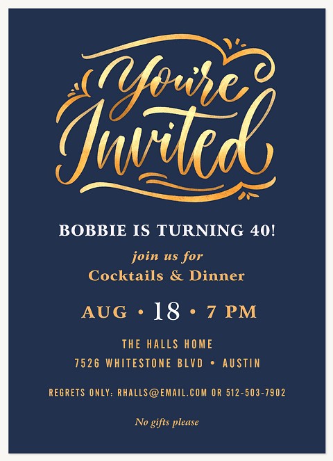 Charmed Fete Adult Birthday Party Invitations