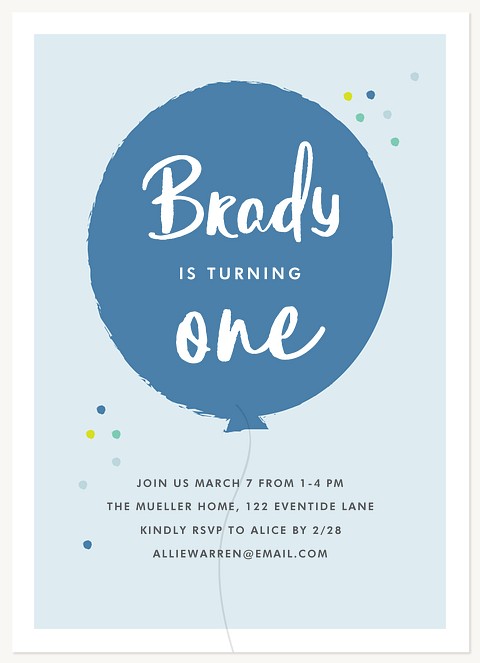 Big Balloon Kids Birthday Invitations