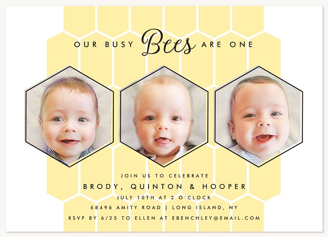 Busy Bees First Birthday Invitations