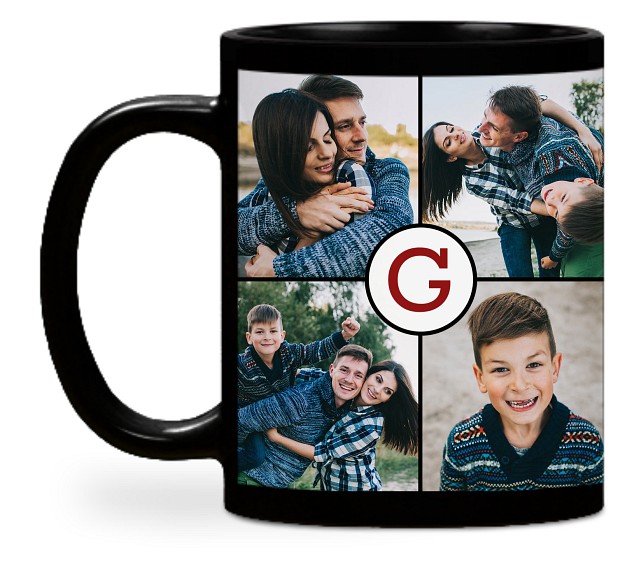 Monogram Grid Custom Mugs
