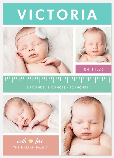 Measure of Love Baby Birth Announcements