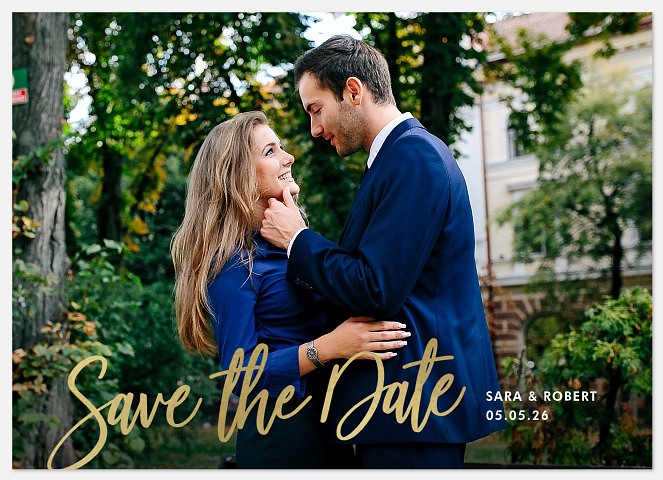 Shimmering Message Save the Date Photo Cards