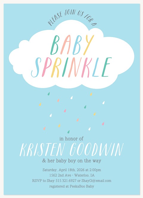 Sprinkling Delight Baby Shower Invites