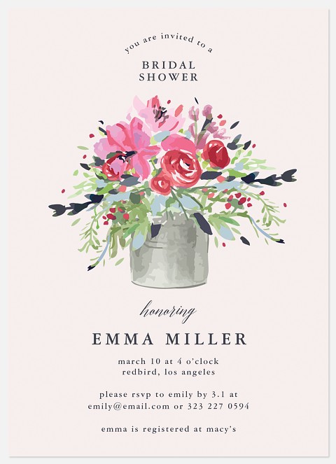 Flower Pot Bridal Shower Invitations