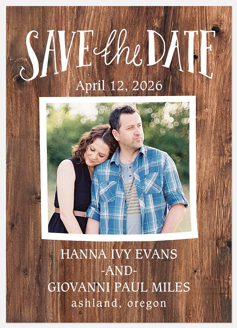 Rustic Frame Save the Date Photo Cards