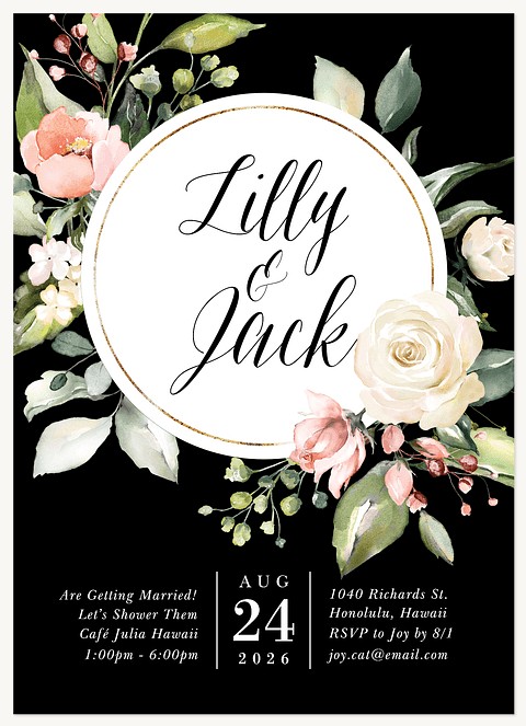 Midnight Garden Bridal Shower Invitations