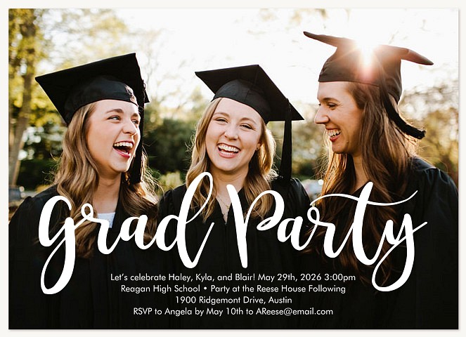 Bold Grad Party Graduation Party Invitations