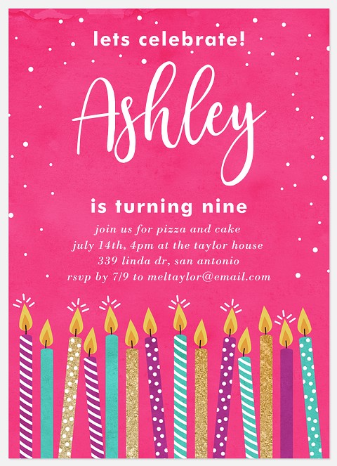 Make a Wish Kids' Birthday Invitations