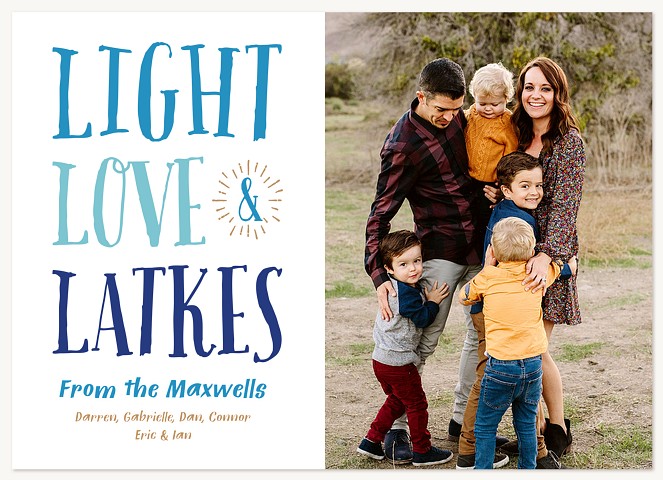 Love & Latkes Hanukkah Cards