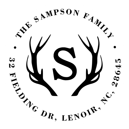 Antler Monogram | Custom Rubber Stamps