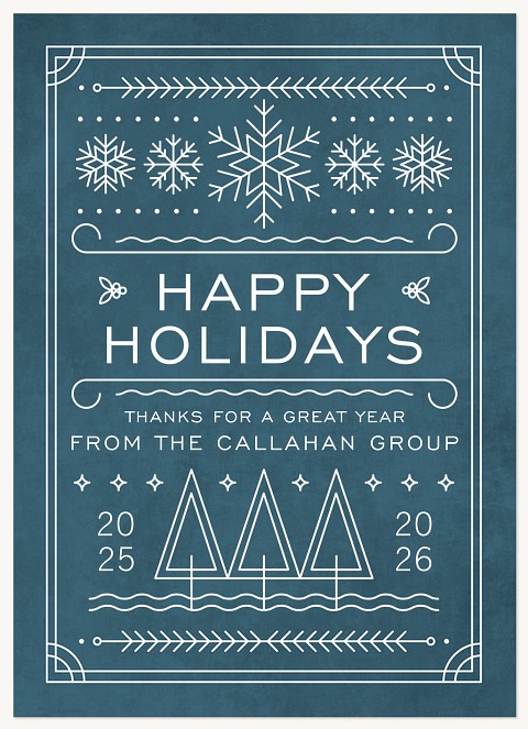 Festive Lineart Business Holiday Cards
