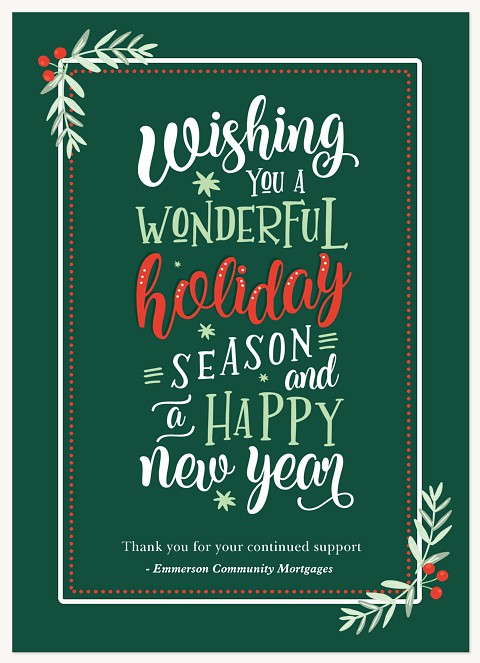 Vibrant Wishes Business Holiday Cards