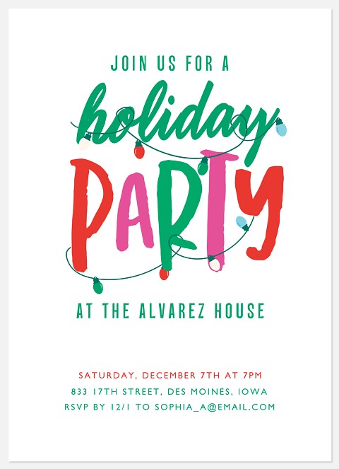 Bright Holiday Holiday Party Invitations