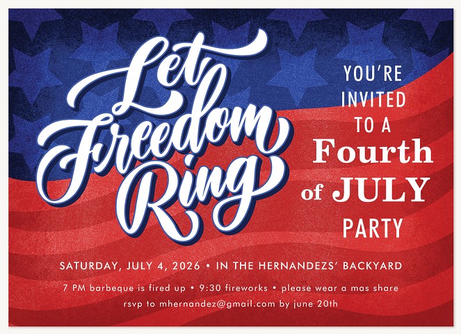 Sparklers & Stripes Summer Party Invitations