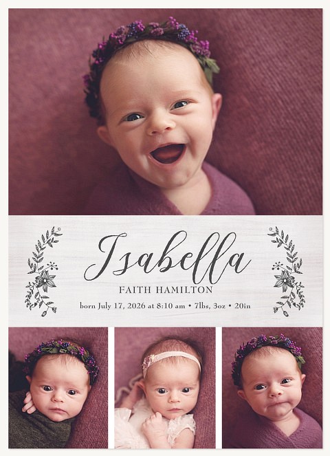 Handrawn Garden Baby Announcements