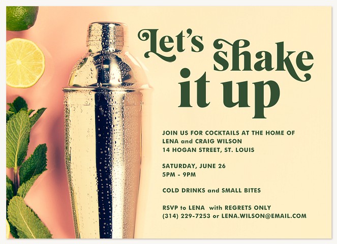 Shake it Up Dinner & Cocktail Party Invitations