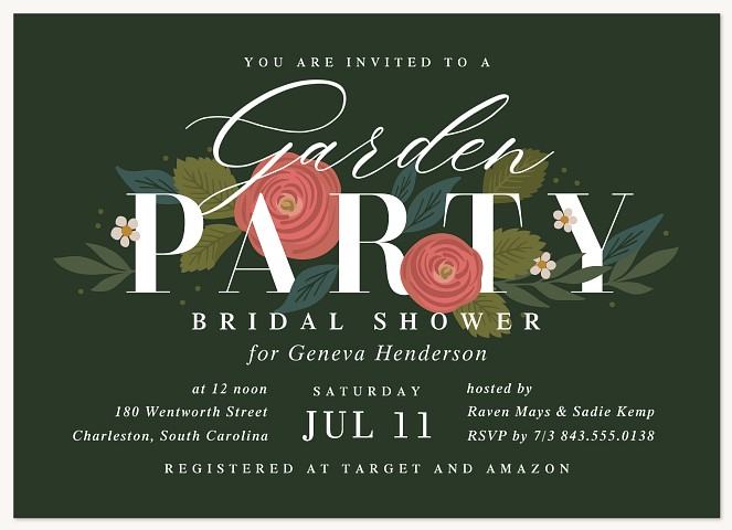 Garden Soirée Bridal Shower Invitations