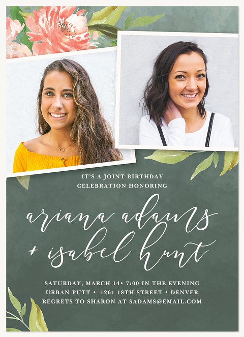 Garden Celebration Adult Birthday Party Invitations