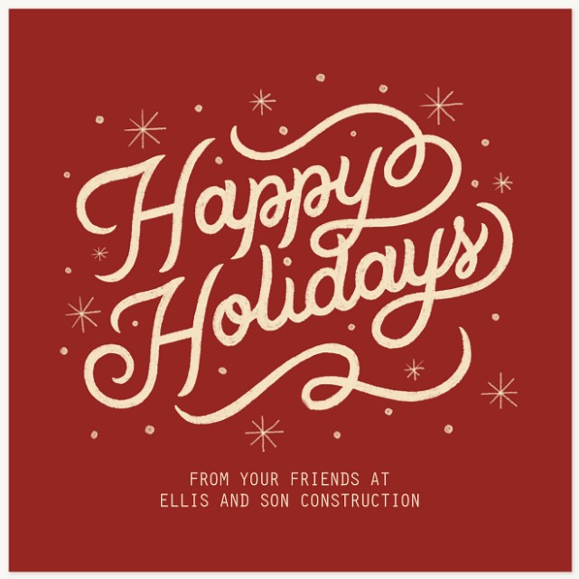 Chalk Typography Business Holiday Cards