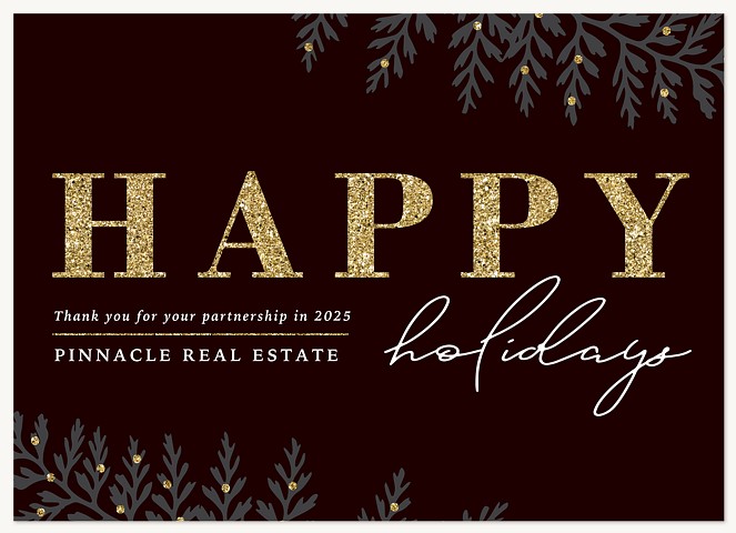 Glittering Ferns Business Holiday Cards