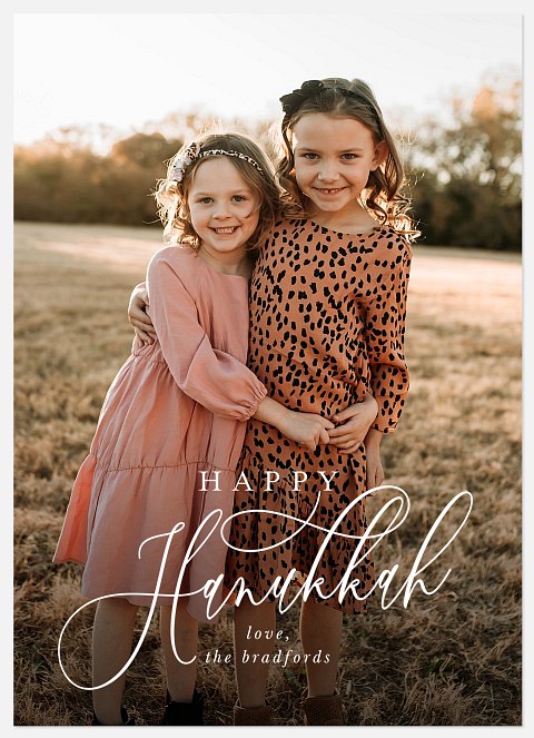Modern Script Hanukkah Photo Cards