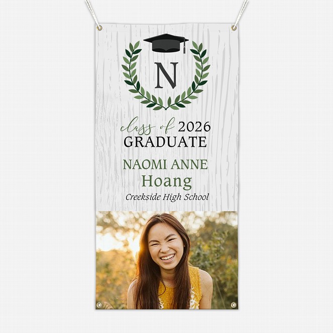 Rustic Emblem Graduation Photo Banner  Graduation Banners