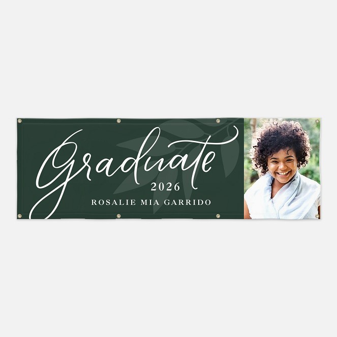 Breezy Botanical Graduation Photo Banner  Graduation Banners