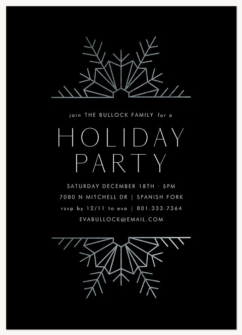 Snowflake Soiree Holiday Party Invitations